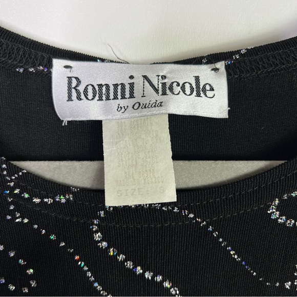 Vintage Ronni Nicole By Ouida Black Sparkly Sleeveless Maxi Dress-Size 8 - Picture 10 of 10